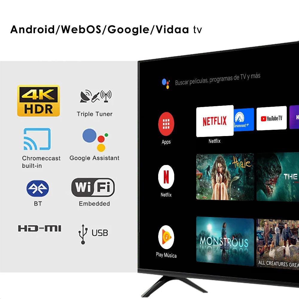 OEM 85 pouces téléviseurs intelligents UHD 4K téléviseurs TV Smart Android TV 95 télévision 100 pouces