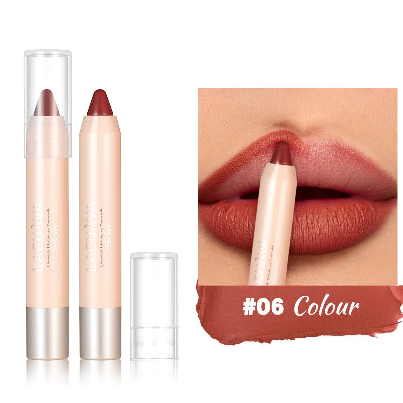 8-Colors Lipstick Pencil Waterproof Sexy Red Matte Contour Tint Lipstick Lasting Non-stick Cup Lipliner Pen Lips Makeup Cosmetic