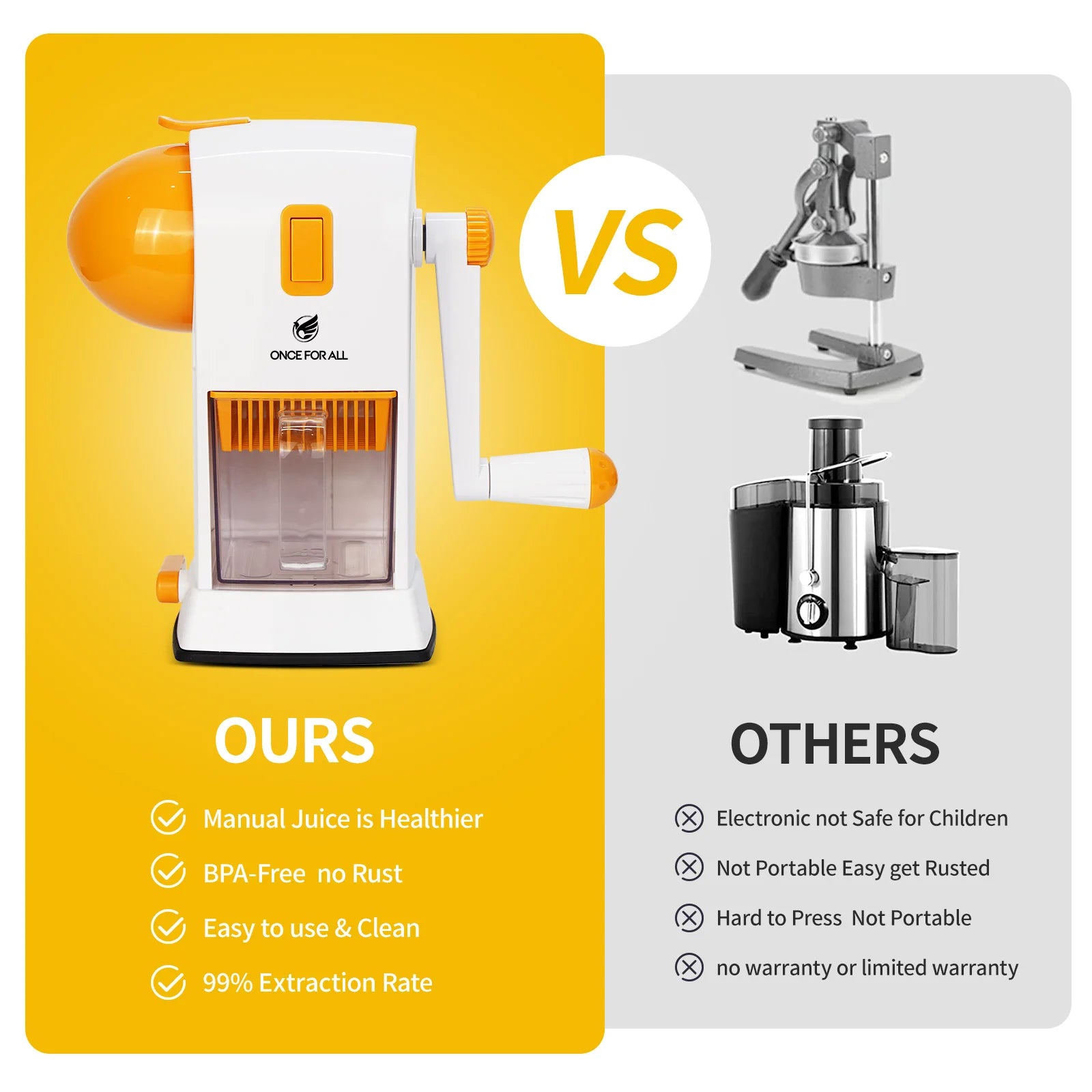 Aide de cuisine manuelle Orange Ju479, chauffe-citerne sain, une fois pour tout