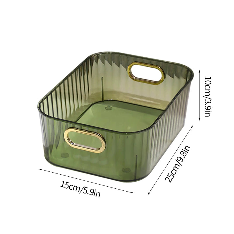 Tiroir de rangement rectangulaire pour cosmétiques, boîte de rangement empilable, support en acrylique pour articles divers, panier de rangement pour collations et maquillage, organisateur