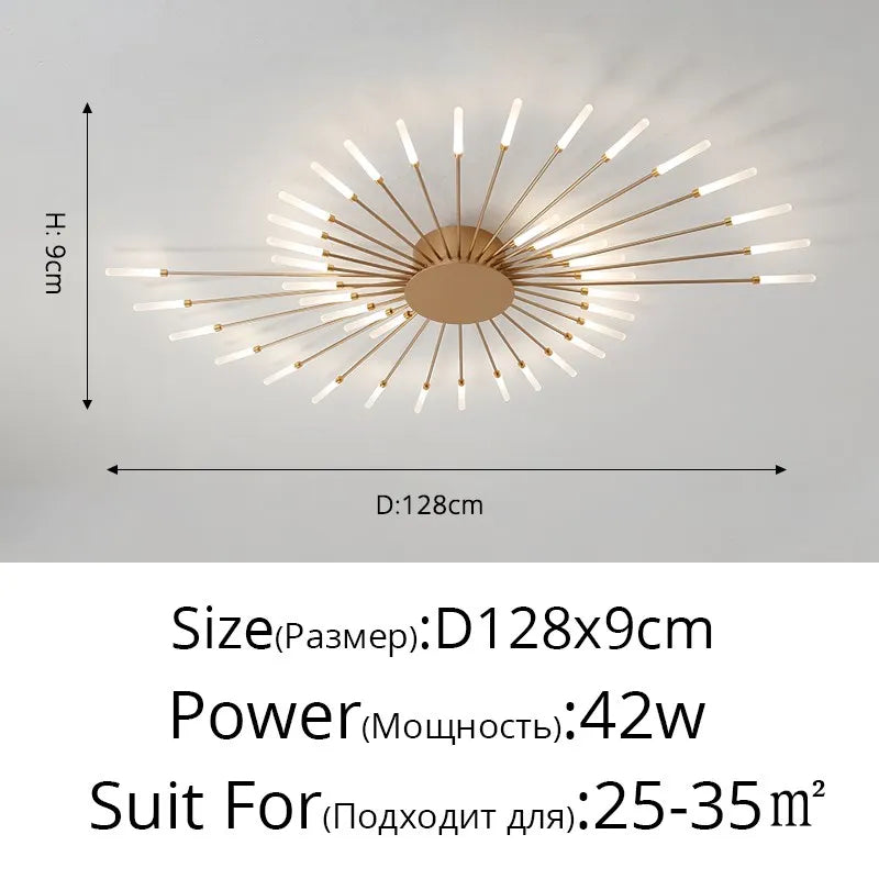 Modern LED Chandelier For Living Room Bedroom Home Roof Indoor Gold Metal Ceiling Lamp With Remote Control Lighting Lustre Decor