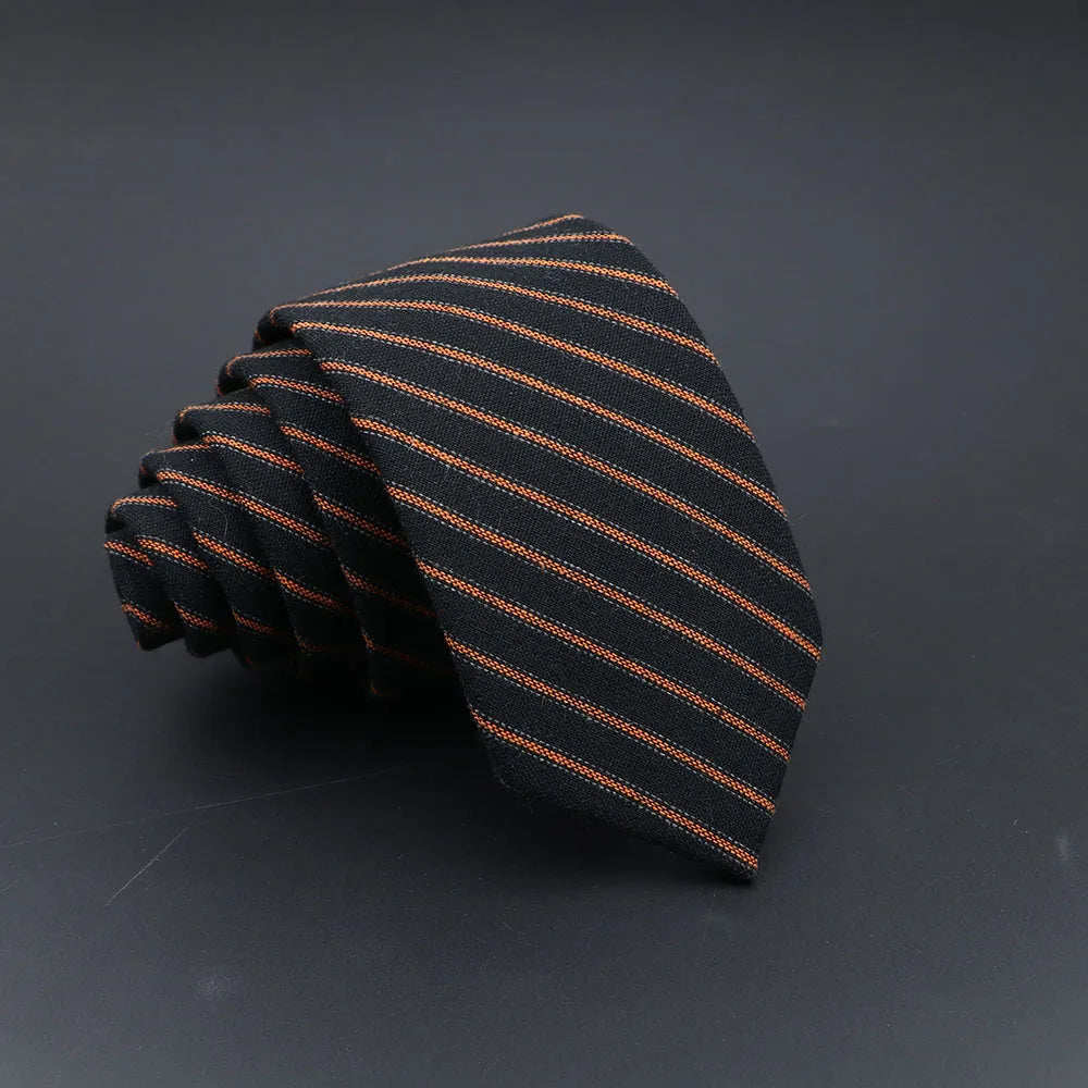 Cravates pour hommes 6cm classique coton fait à la main Skinny cou cravates solide rayé étroit col mince cravate décontracté à carreaux cravate homme cravat cadeau