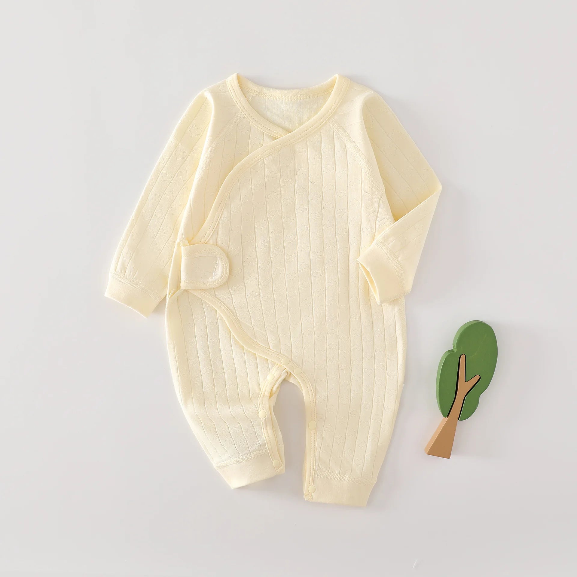 AYNIGIELL printemps et automne 0-6 mois barboteuses pour bébé nouveau-né filles et garçons 100% coton vêtements nouveau-né bébé couleur unie combinaison