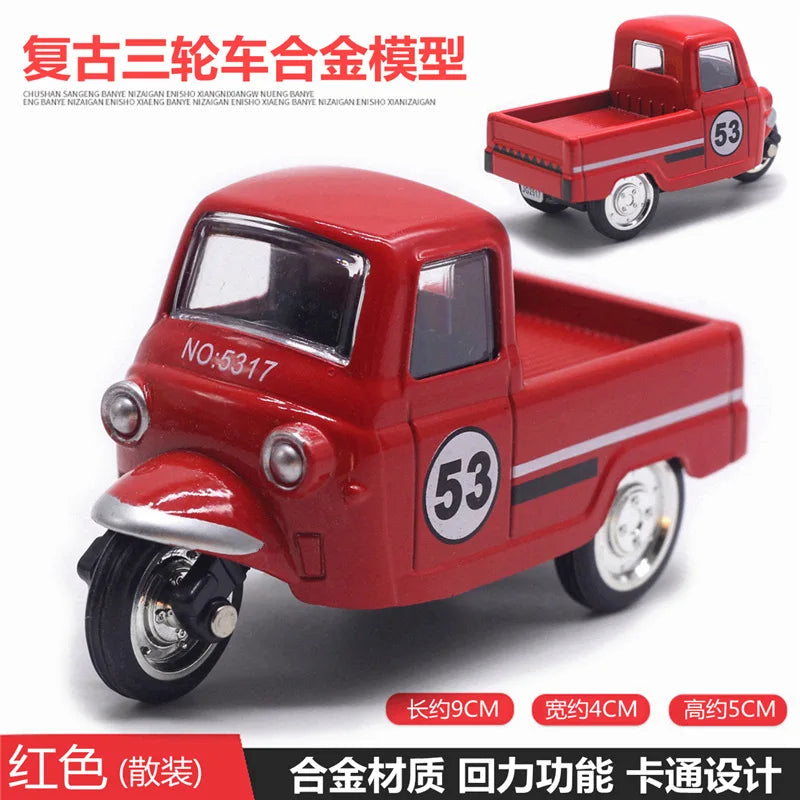 Mignon moulé sous pression en alliage métal voiture Bus moteur Tricycle moto Taxi modèle jouet enfants cadeau d'anniversaire