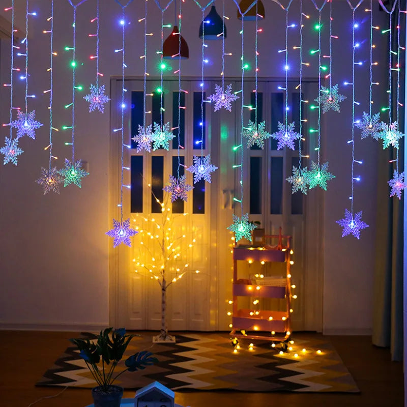 Guirlande de rideaux lumineux Led de 4M, éclairage de vacances, décorations de noël, lumières de fête pour chambre à coucher, réveillon du nouvel an, décoration féerique pour la maison