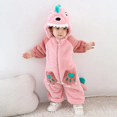 Joli dinosaure nouveau-né bébé fille vêtements body en peluche doux chaud enfant en bas âge combinaison Halloween enfant infantile pyjamas salopette fermeture éclair