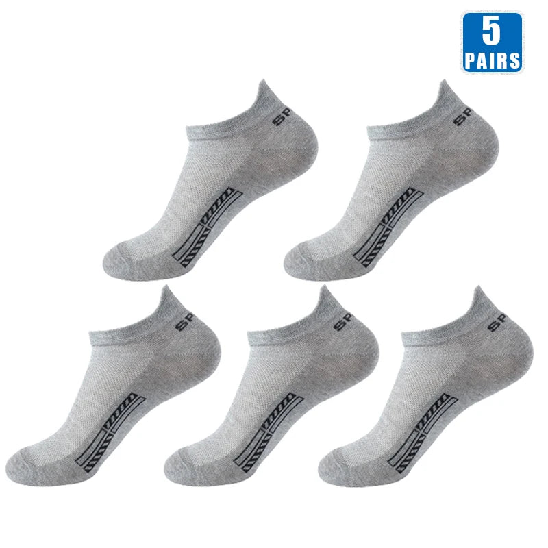 5 Pairs Cotton Short Socks for Male High Quality Women's Low-Cut Crew Ankle Sports Mesh Breathable Summer Casual Soft Men Sock
