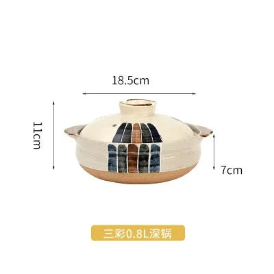 Casserole en céramique de Style japonais, petite casserole noire en argile, ustensiles de cuisine pour la maison, fournitures de cuisine, casserole à soupe, 1 pièces