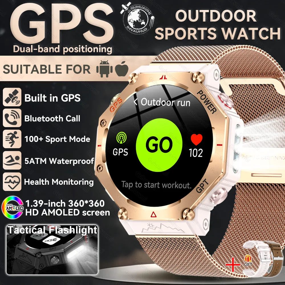 Nouveau t-rex 3 Ultra extérieur GPS montre intelligente 5TM étanche intégré double bande GNSS altimètre sport natation hommes montres intelligentes militaires