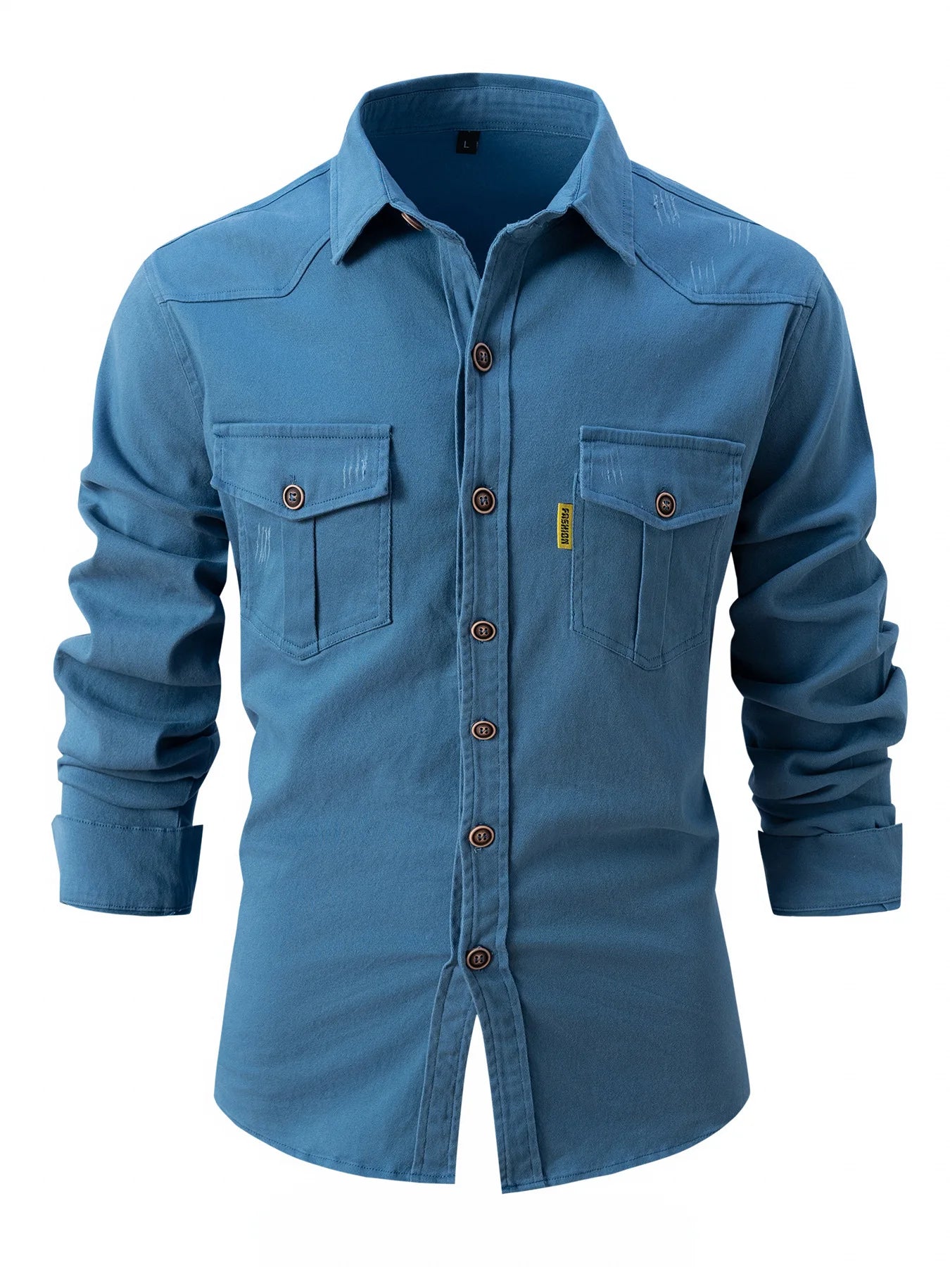 Autumn Men's European Size Long Sleeve Shirt Casual Comfortable Fit Three-Dimensional Frame Figure Lapel Straight Tube Tops