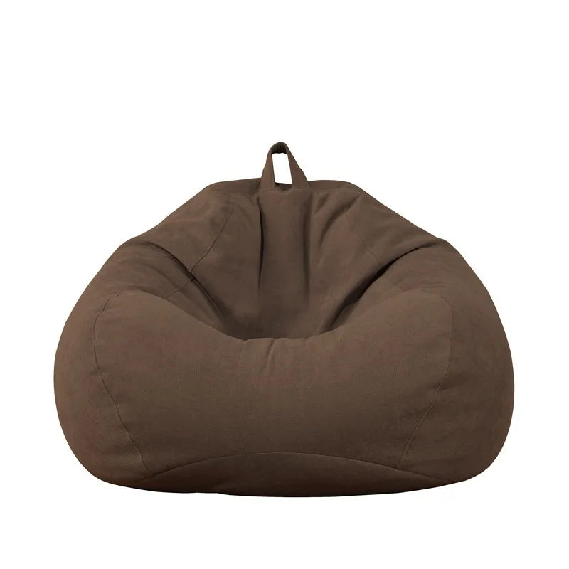 Bean Bag Chair without Filling Stuffed Giant Beanbag Sofa Bed Thick Linen Flocking Pouf Ottoman Seat Puff Lounge Furniture