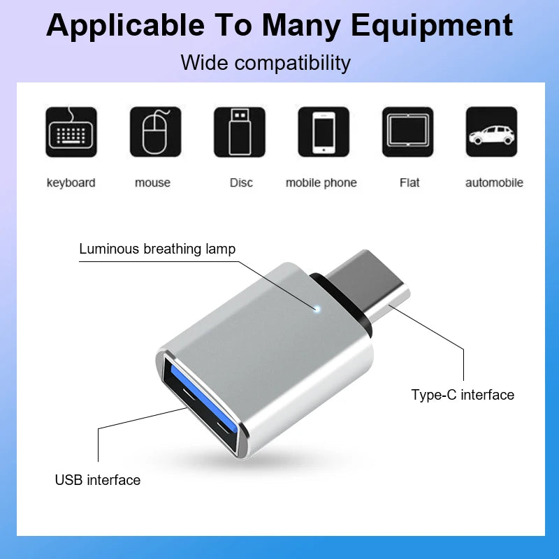 Adaptateur USB 3.0 Type-C OTG Type C USB C Convertisseur mâle vers USB femelle pour Macbook Xiaomi Samsung S20 Connecteur USBC OTG