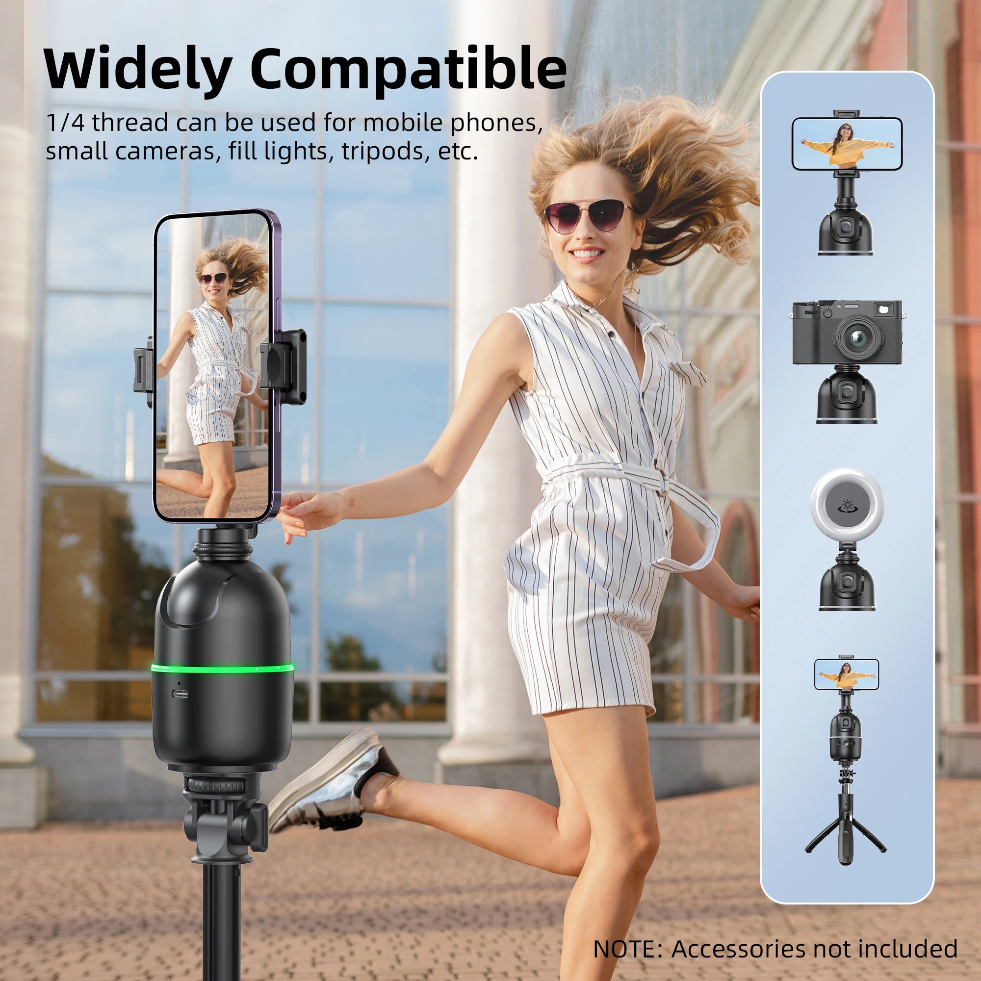 Selfieshow P03 Stabilizer 360°Auto Face Tracking AI Gimbal All-in-one Desktop Phone Holder Tripod For Smartphone Video Vlog Live