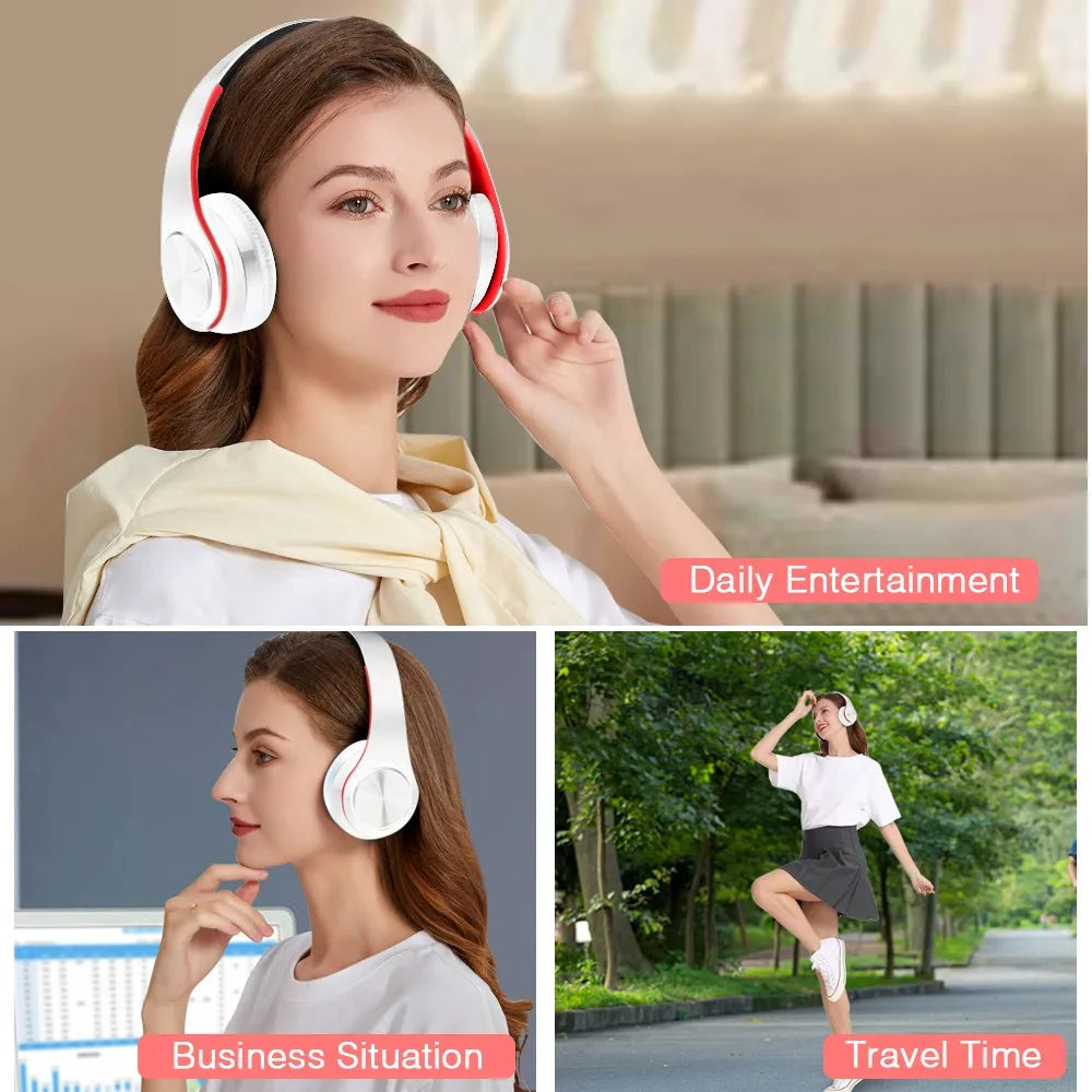 Casque Bluetooth  sans fil Stéréo Pliable Sport Écouteur Microphone Casque Lecteur MP3 mains libres