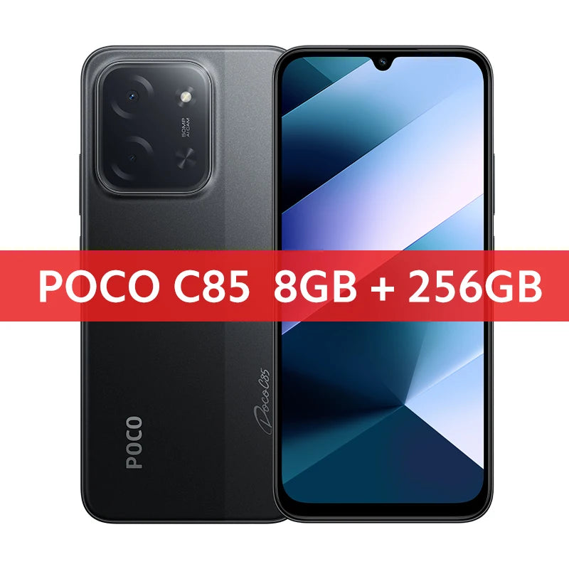 POCO C85 Version mondiale Smartphone MediaTek Helio G81-Ultra 6.9 "affichage Dot Drop batterie 6000mAh 50MP double caméra 33W NFC IP64