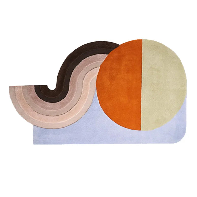 Tapis de luxe léger pour salon, en forme irrégulière, en peluche, polymères de sol, nordique, décor de chambre à coucher, rayé, épais, non ald lea