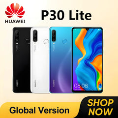 Huawei P30 Lite Smartphone Android mondial débloqué, 6,15 pouces, 128 Go de ROM, 24 MP + 32 MP, Google Play Store, téléphone portable, débloqué
