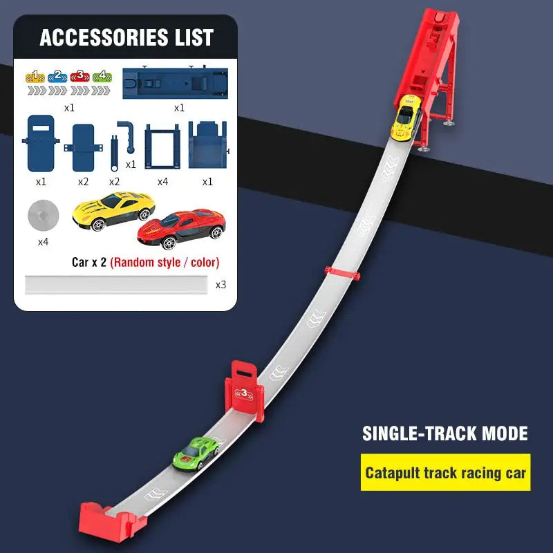 circuit voiture circuit voitures enfants Piste de voiture sur Rail avec piste de course, ensemble de course, véhicule jouet, voiture en alliage, catapulte pour enfants, jeu de compétition pour enfants, jouet de noël