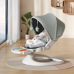 Chaise à bascule électrique pour bébé, touches de piano, lit de bébé confortable avec musique Bluetooth de 0 à 3 ans, lit de berceau électrique pour bébé, videur
