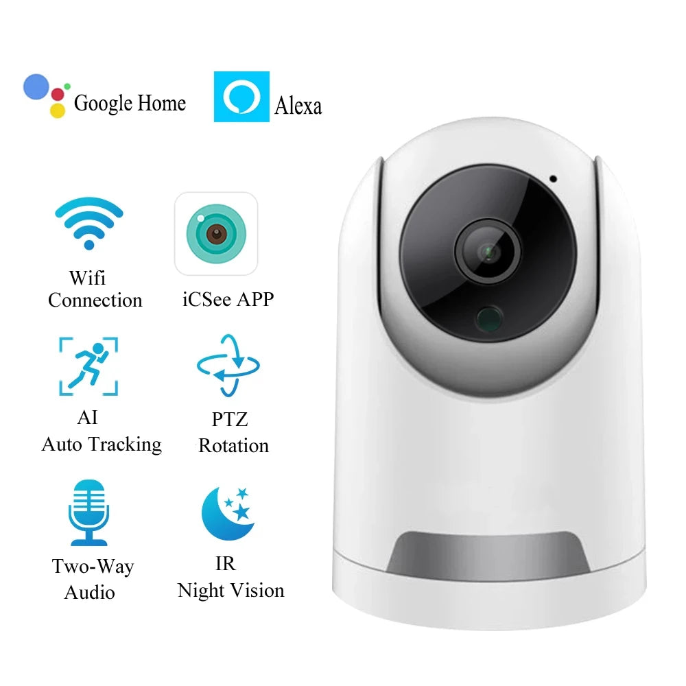 HONTUSEC ICSEE Min Wifi caméra HD 2MP 4MP caméra de Surveillance de sécurité intérieure suivi automatique bébé moniteur avec détection de mouvement