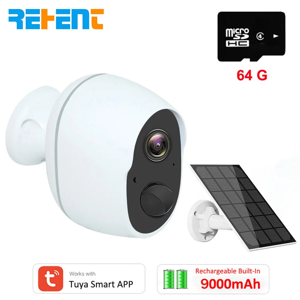 REHENT 3MP 9000mAh batterie WIFI caméras de Surveillance Tuya maison intelligente Protection de sécurité extérieure sans fil CCTV caméra panneau solaire