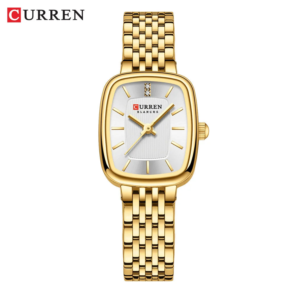 CURREN 9093 mode Quartz femmes montre Simple élégant cadran carré or bracelet en acier inoxydable étanche loisirs affaires montres