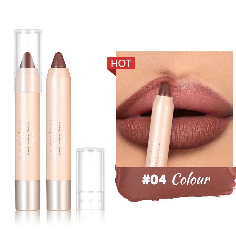 8-Colors Lipstick Pencil Waterproof Sexy Red Matte Contour Tint Lipstick Lasting Non-stick Cup Lipliner Pen Lips Makeup Cosmetic