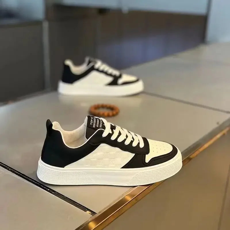 Baskets décontractées à lacets pour hommes, chaussures de planche design, plate-forme plate, chaussures de sport, chaussures de course canisées, mode