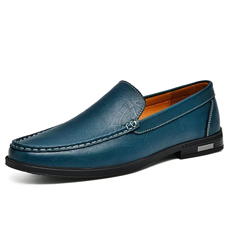 Chaussures en cuir véritable pour hommes, chaussures formelles à enfiler pour le bureau, pour fête de mariage, chaussures habillées pour la conduite, mocassins paresseux