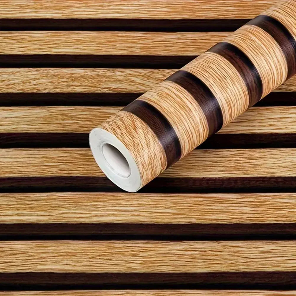 Home Renovation PVC Wall Stickers Imitation Wood Grain 45cm*3 Meters Color Variations Easy Installation Effortless Cleaning