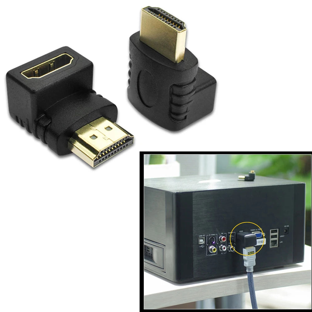 Adaptateur Compatible HDMI, convertisseur mâle à femelle à Angle droit de 90 à 270 degrés, connecteur HD 4K, prolongateur Mini/Micro Compatible HDMI