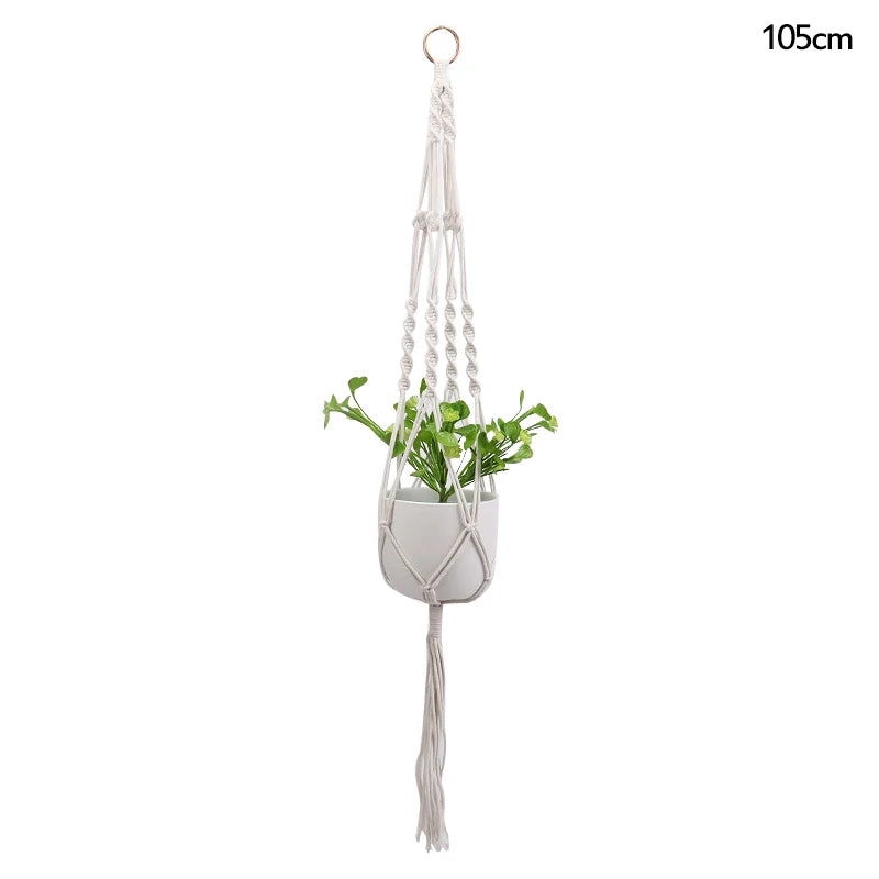 Panier suspendu de plantes en macramé fait à la main, support de Pots de fleurs, décoration suspendue de balcon, corde de levage nouée, fournitures de jardin pour la maison
