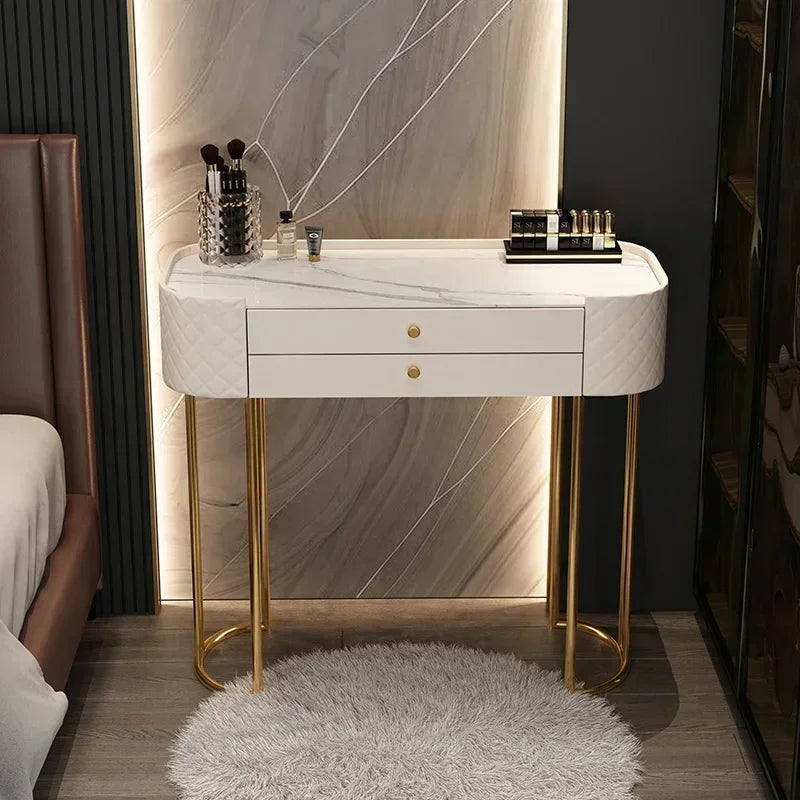 Miroir de maquillage de luxe avec lumière LED, meuble de rangement pour chambre à coucher, salon