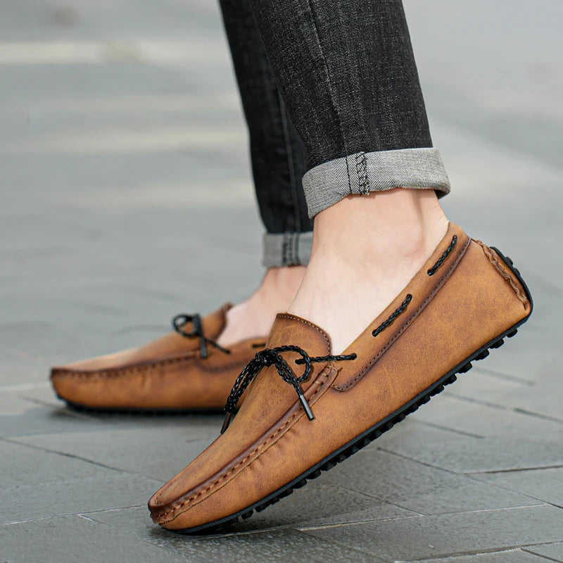 Hommes mocassins en cuir de haute qualité hommes sans lacet chaussures décontractées mocassins chaussures plates pour hommes mode hommes chaussures hommes chaussures de conduite taille 38-49