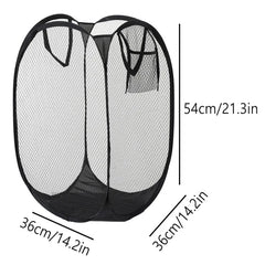 Grand panier de tri de linge sale pliable, cadre de lavage, sac de rangement en maille pour gril, organisateurs de lessive, poudres de stockage, E27