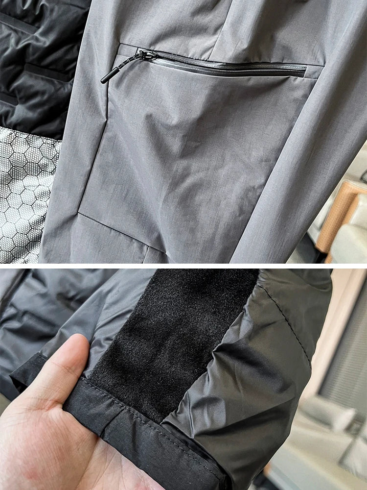 Hiver vers le bas pantalon hommes 90% duvet de canard blanc rembourré pantalons chauds en plein air imperméable coupe-vent décontracté droit thermique bouffant pantalon