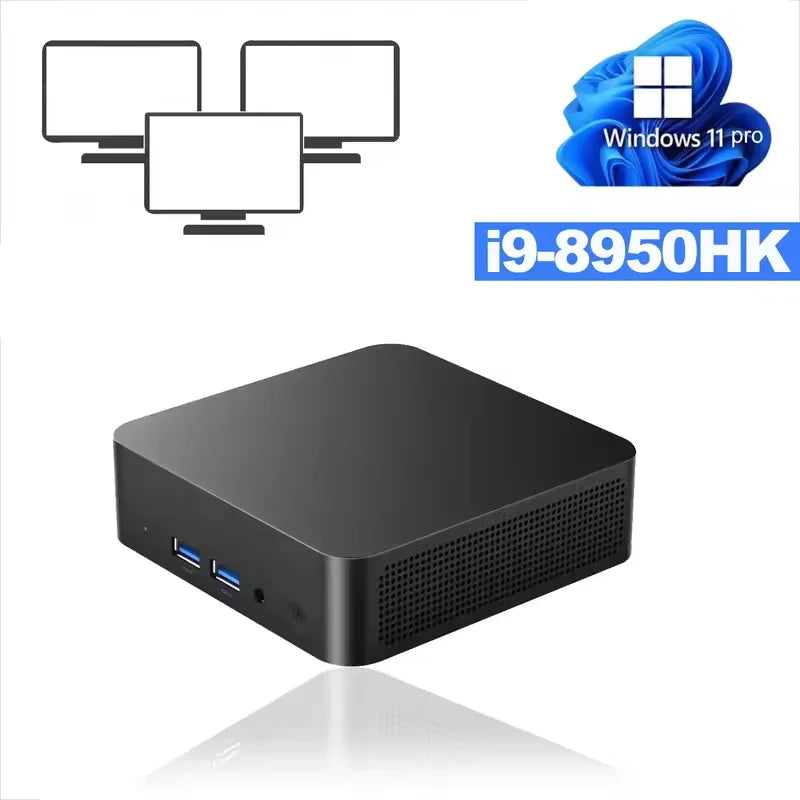 2025 Mini PC Core i9 8950HK Windows 11 Pro ordinateur de bureau ordinateur de jeu 16GB Ram 1TB SSD WiFi6 BT5.2 4K 60Hz petit ordinateur de poche