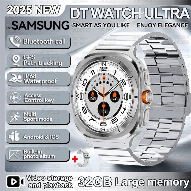 2025 nouveau pour Samsung DT montre UItra 7 32Gb AMOLED MP4 vidéo NFC hommes femmes HD Bluetooth appel boussole Fitness GPS Tracker montre