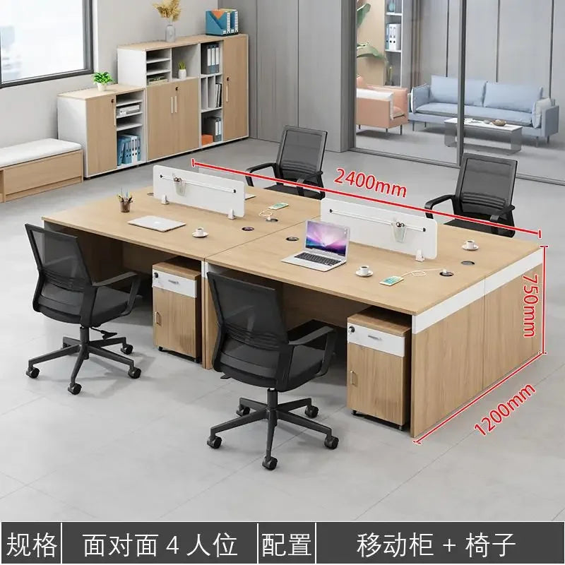Finance Desk Staff Desk And Chair Combination Company 4 People 6 Double Simple Desk Sub-office Staff