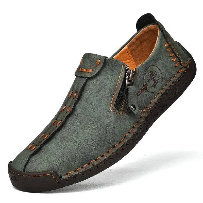 Chaussures décontractées en cuir véritable pour hommes, baskets à enfiler pour hommes, mocassins de luxe, chaussures plates faites à la main, grande taille, haute qualité