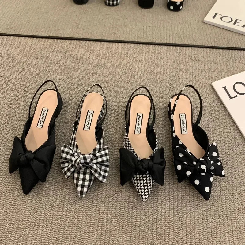 Sandales à talons bas pour femmes, chaussures élégantes à bretelles pointues, escarpins De fête à la mode, 2023