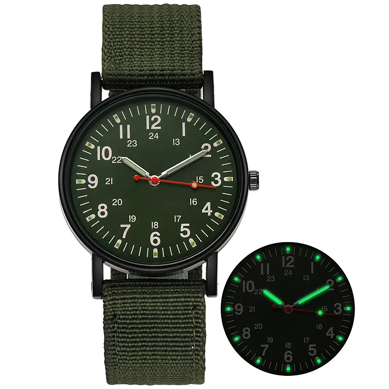 Mode Hommes Montres Lumineux Bande Nylon Montre Militaire Hommes Armée Poignet Quartz Sports Choc Montres-bracelets Couple Étanche Reloj