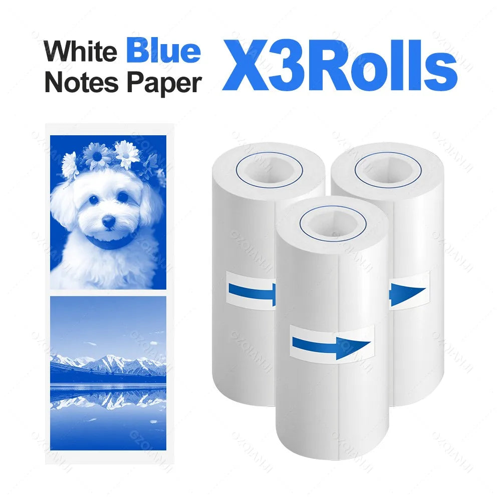 304DPI imprimante thermique de poche Bluetooth Mini imprimante Photo Portable sans fil iOS Android impression et 57mm rouleaux de papier de couleur blanche