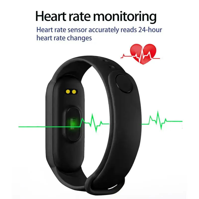 2024 Bracelet Intelligent Multifonction Fréquence Cardiaque Moniteur De Pression Artérielle Étape Musique Surveillance Du Sommeil M6 Montre de Sport Intelligente Fitness