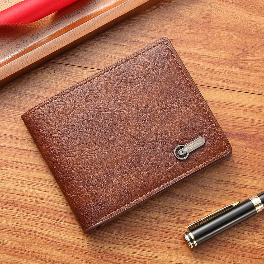 Men Purse Black Coin Wallet Male Business Id Cards Holder Pu Leather Multiple Slot Casual Large Capacity Dollar Coin Money Bags