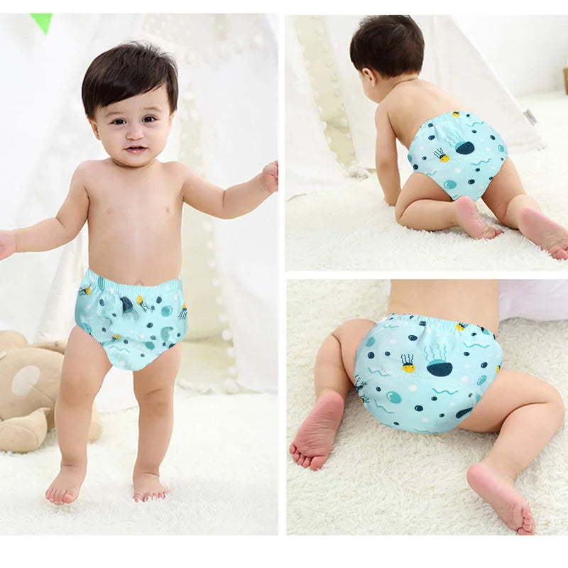Couches réutilisables pour bébé, culottes, pantalons d'entraînement en pot pour enfants, couches en tissu écologique, toilettes lavables, couches en coton pour tout-petits