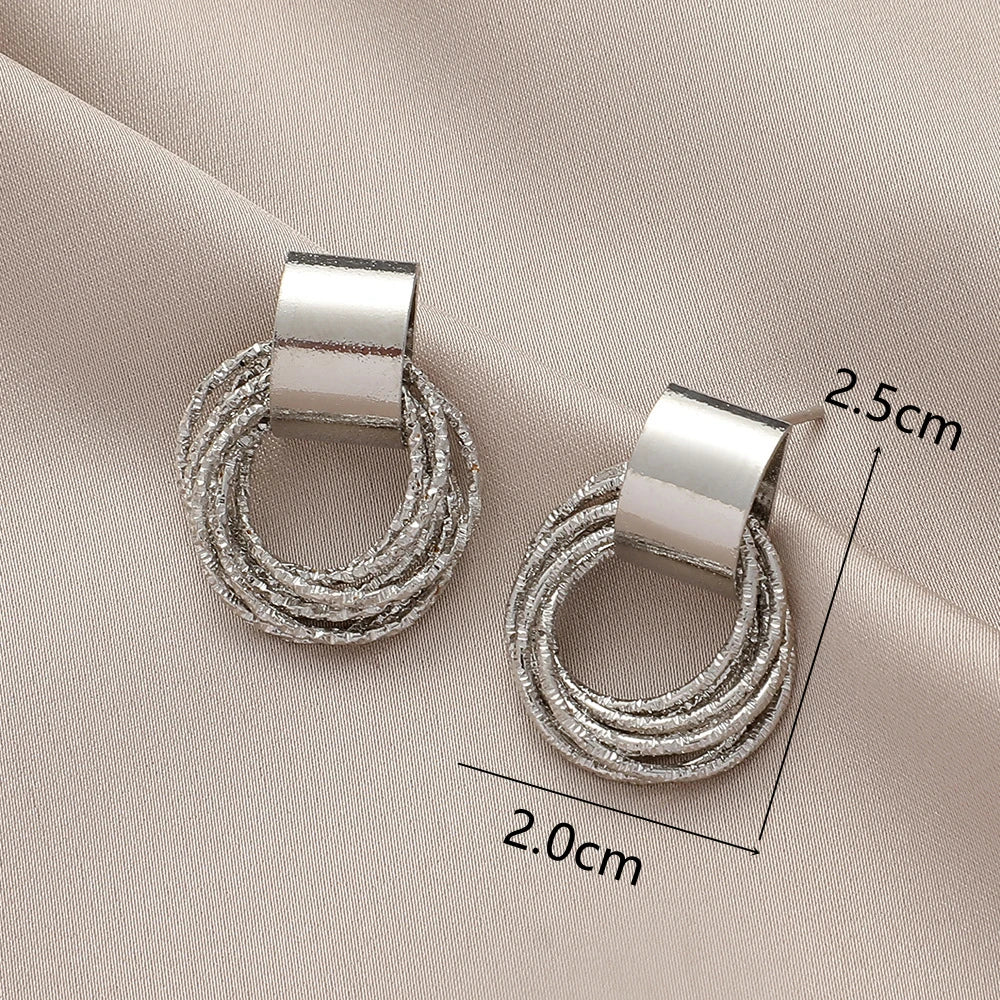 Boucles d'oreilles rétro en métal couleur or pour femmes, petit cercle Multiple, bijoux coréens, mode fête de mariage, cadeau