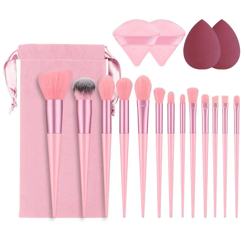 Makeup Brushes Set With 4 Sponge Puff Make-up for women Korean Cosmetics Foundation Blush Brush Complete Kit