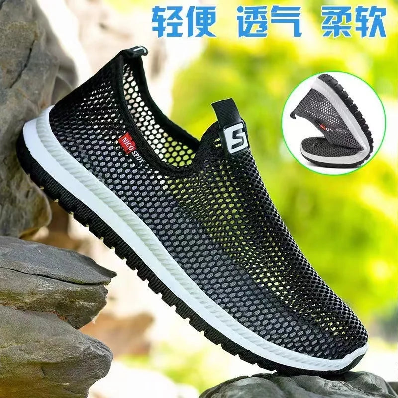Chaussures décontractées pour hommes maille respirante nouveau style 2025 mocassins respirant été Europe et amérique fond plat