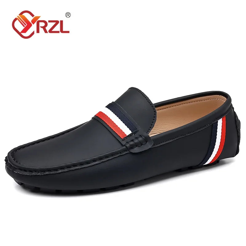 YRZL mocassins blancs hommes mocassins en cuir PU noir pour homme mocassins à enfiler décontractés hommes mocassins confortables chaussures de conduite pour hommes